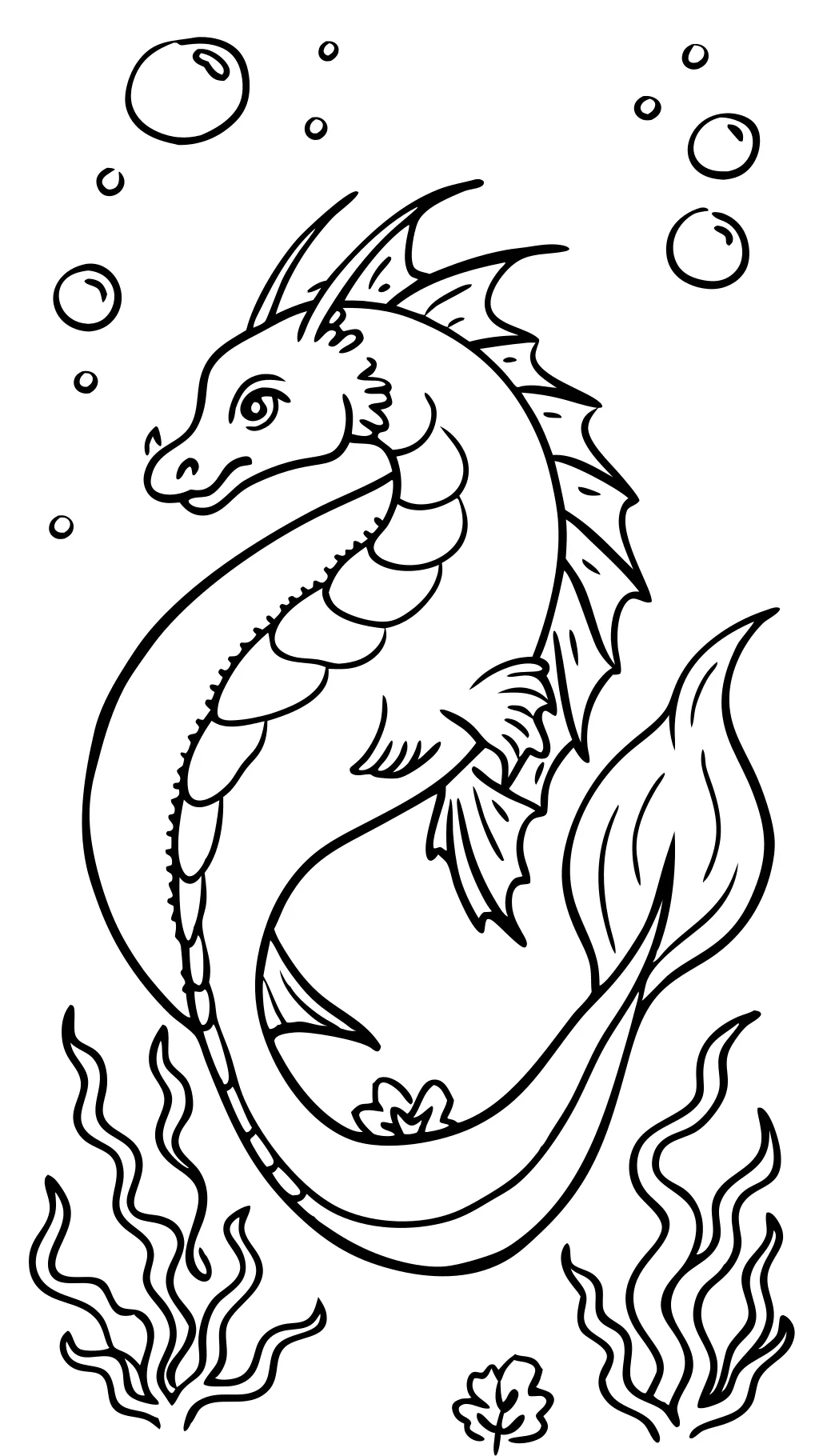 coloriage de dragon d’eau